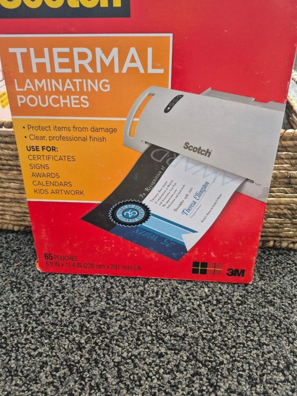 Scotch Thermal Laminating Pouches 65 Pack 8.9 X 11.4 Inches Clear Professional F